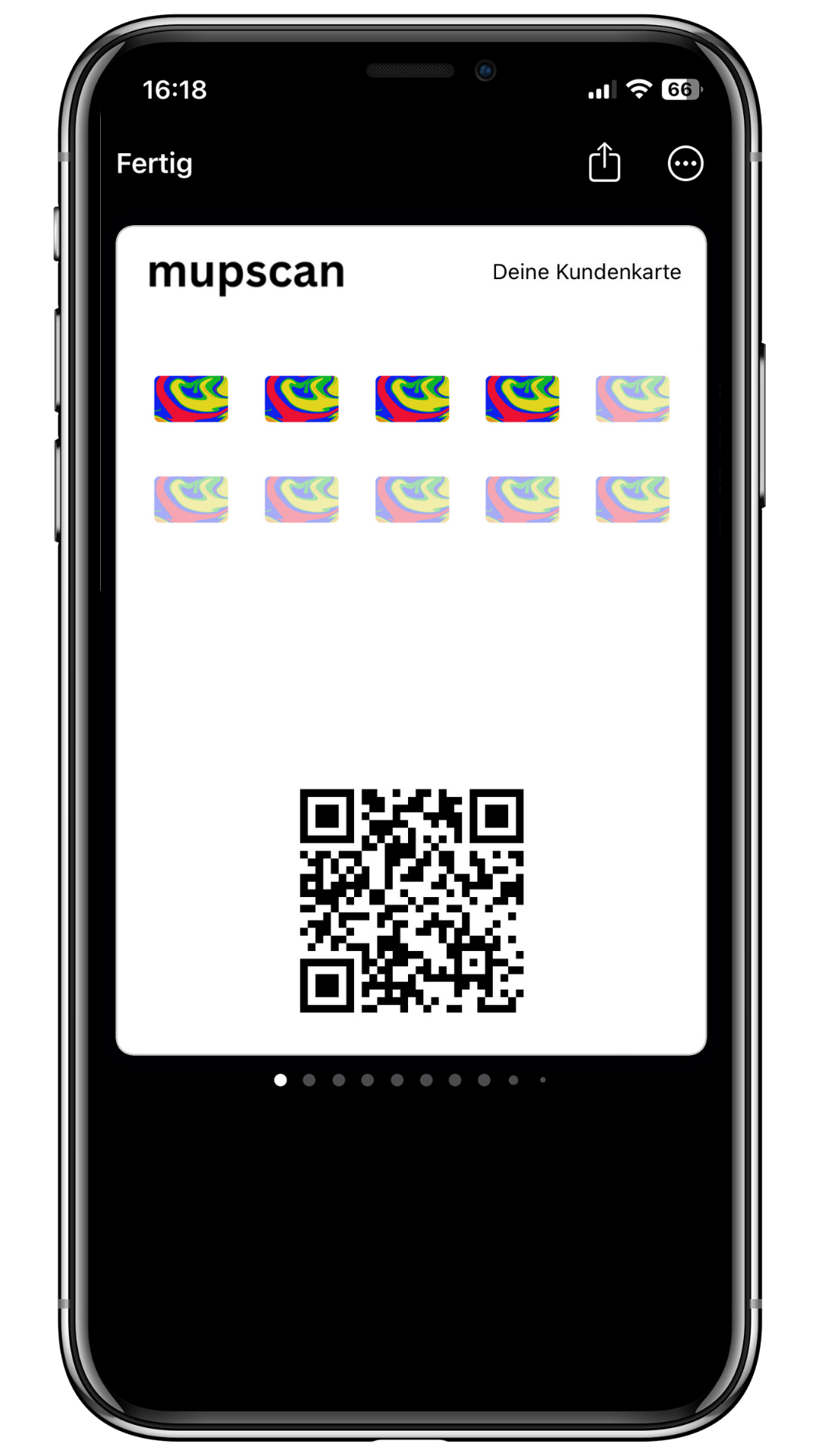MupScan Punktekarte auf Handy